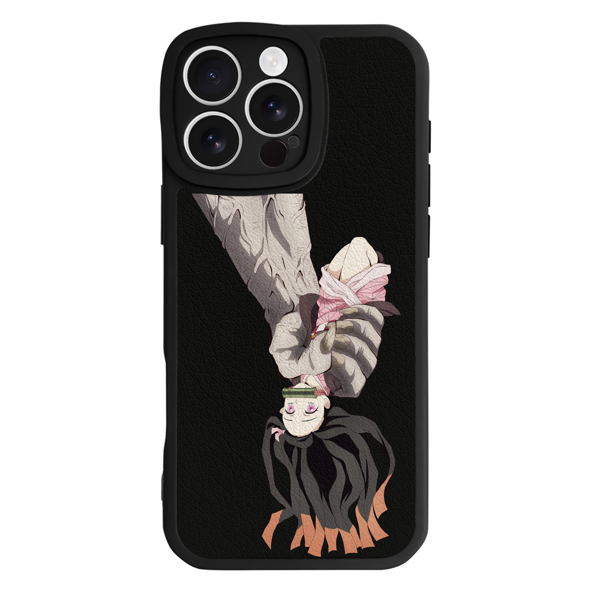 （画像用） 鬼滅の刃（きめつのやいば）竈門 禰󠄀豆子／かまど ねずこ Kamado Nezuko 【iPhone 16シリーズ対応】シリコンスマホケース（レザー調） 材質：シリコン